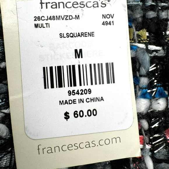 FRANCESCA'S NWT Mi Ami Women Medium Mini Dress Pink Black Metallic Sparkle Tweed - Picture 6 of 10